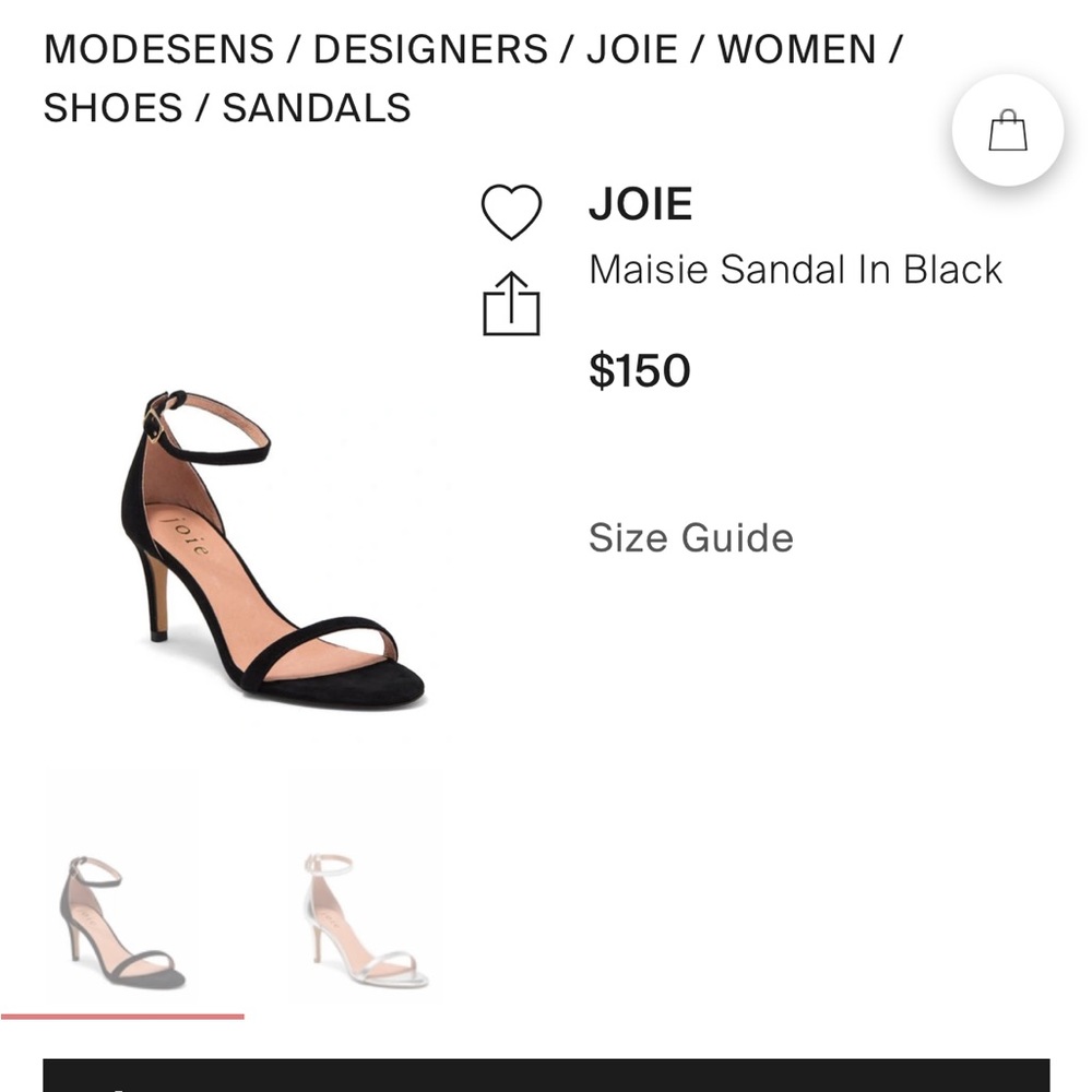 Joie Maisie Suede Sandal black women size 7.5 new no box - Picture 7 of 15